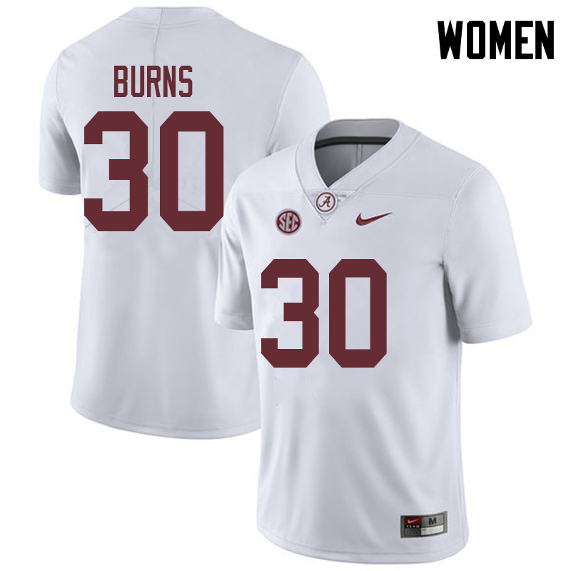Alabama Crimson Tide Women's Ryan Burns #30 White NCAA Nike Authentic Stitched 2018 College Football Jersey FA16L62NN